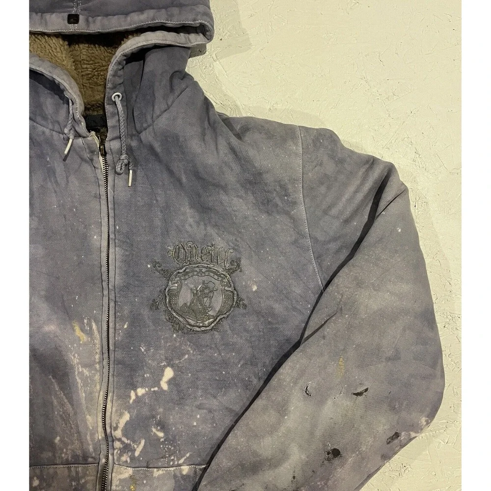 Vintage Oneill Lined Hooded Chore Jacket Coat Mens XL Purple Distressed‎ Work